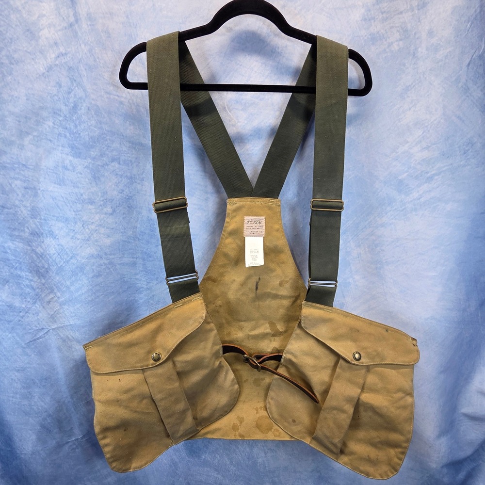 Filson Vintage Style 30 Game Vest Tan Cotton Canvas Hunting Made in USA SUP